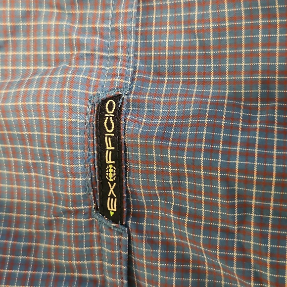 Exofficio Men's Navy Plaid Button Down Shirt XXL - Picture 5 of 7